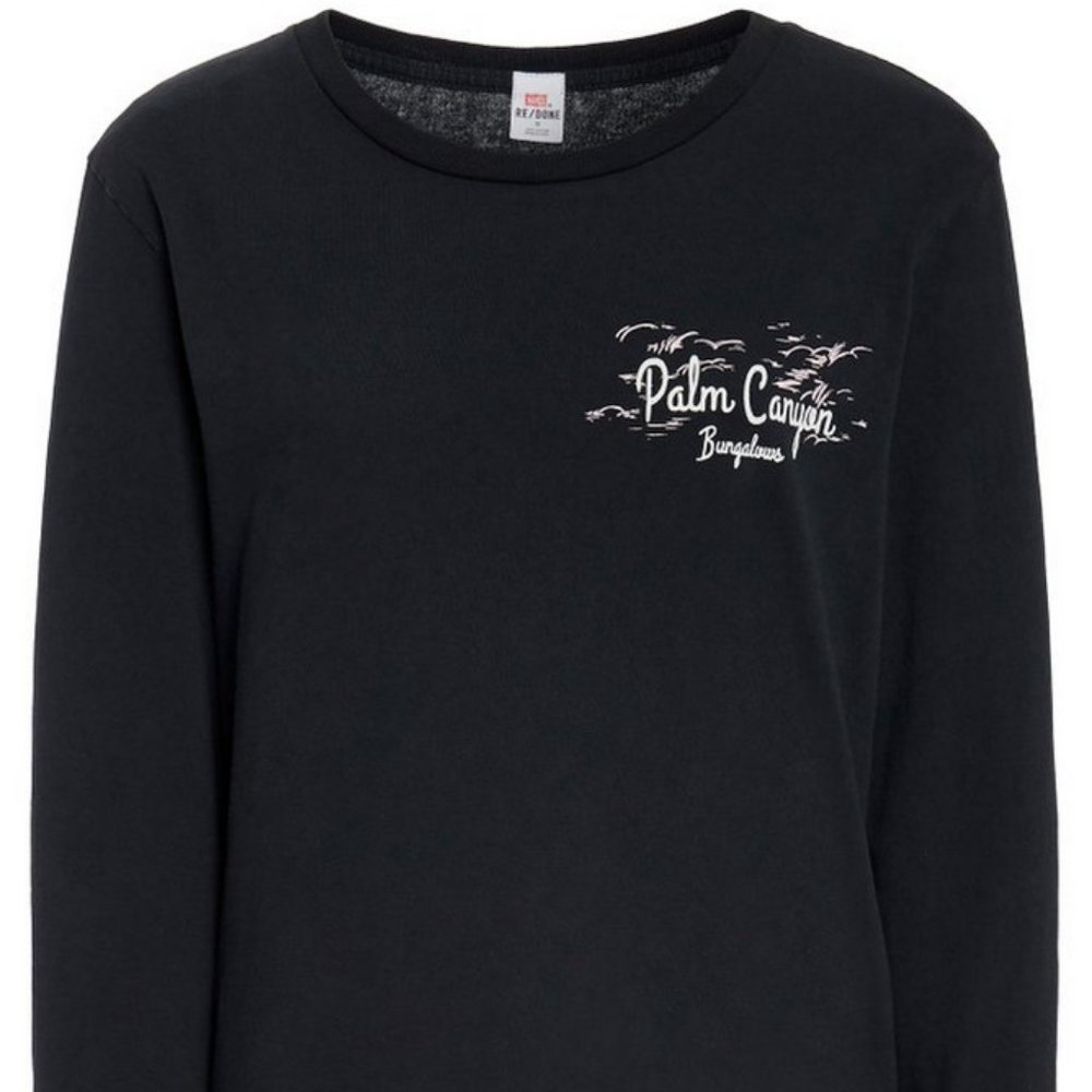 Re/done Printed Cotton-Jersey T-Shirt Long Sleeves